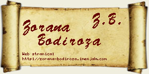 Zorana Bodiroža vizit kartica